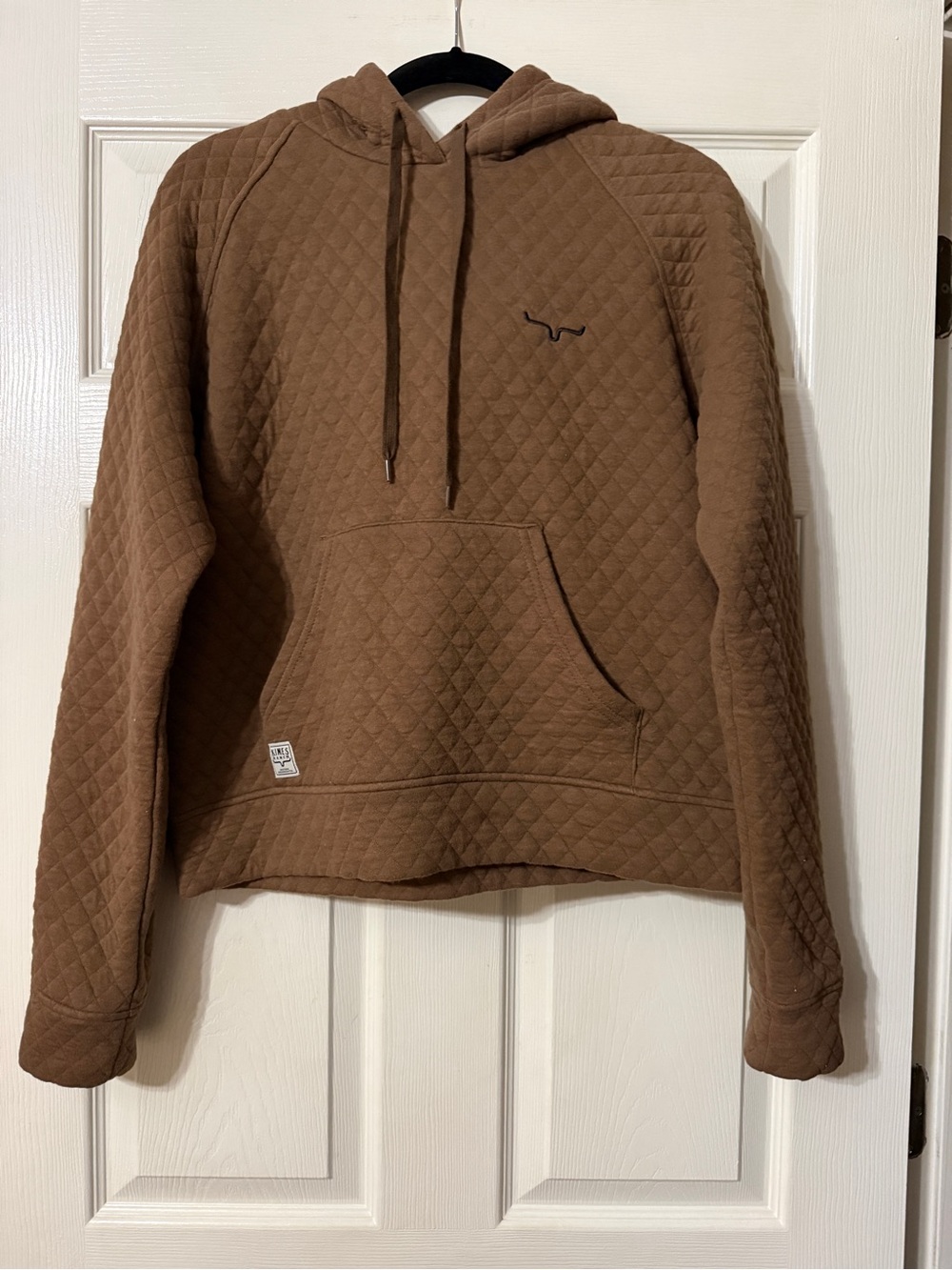 Kimes Ranch Quilted Tan/Brown Hooded Sweatshirt